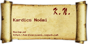 Kardics Noémi névjegykártya